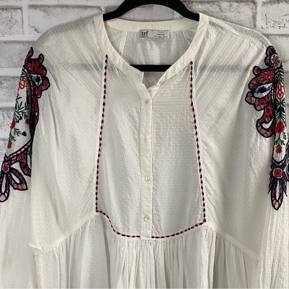 Zara TRF White Embroidered Blouse - Picture 2 of 5
